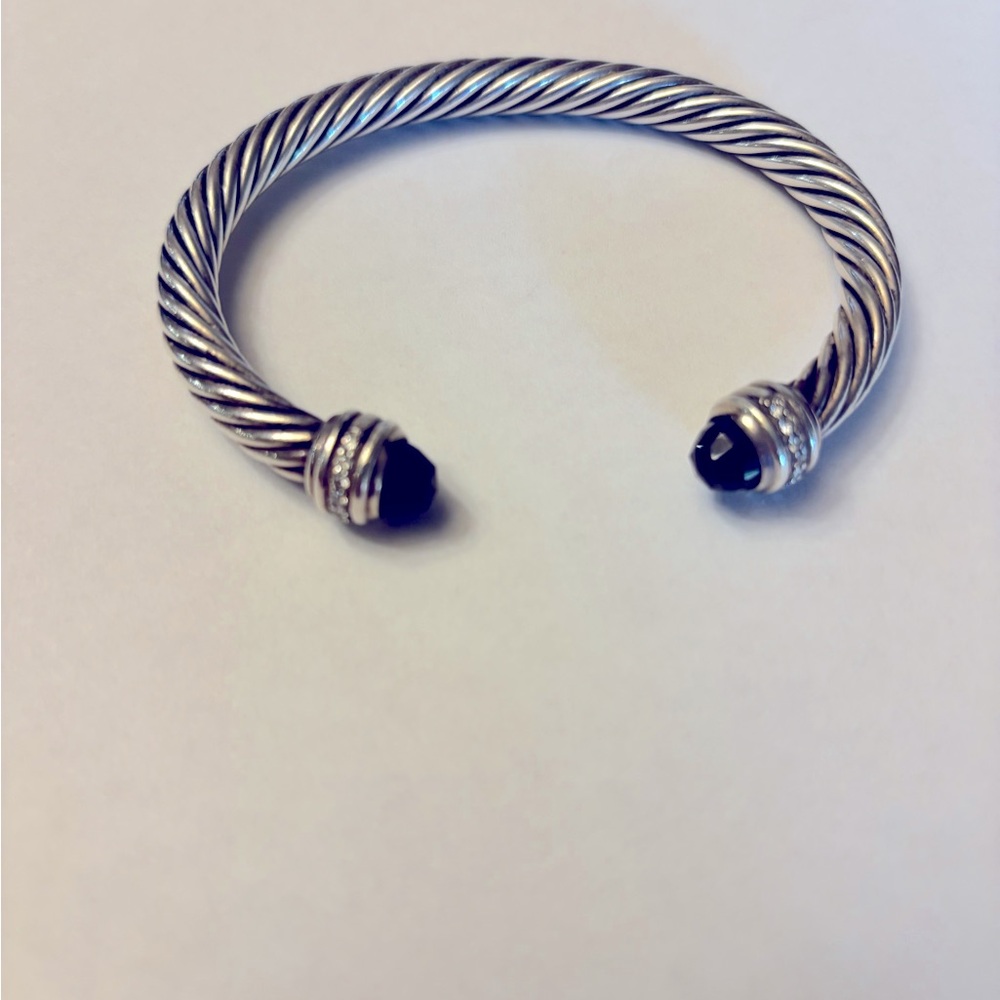 David Yurman Classic Cable Bracelet with Black Onyx and diamond accents - Picture 10 of 12